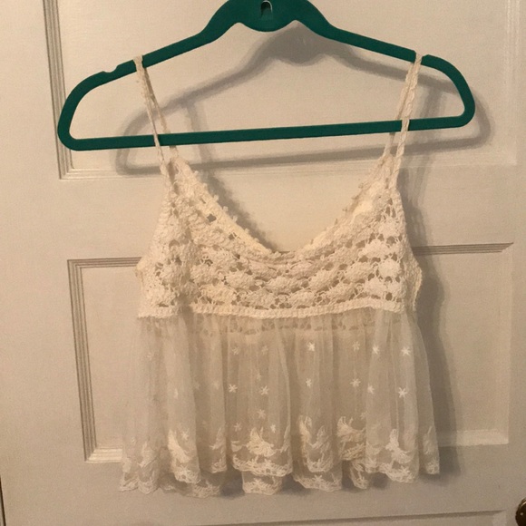 Crochet and Lace Crop Top - Picture 3 of 3